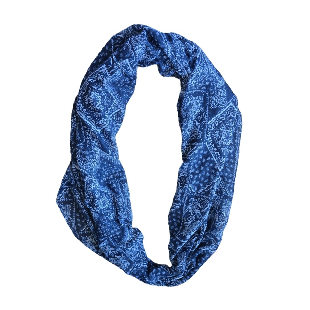 Blue Paisley Infinity Scarf
